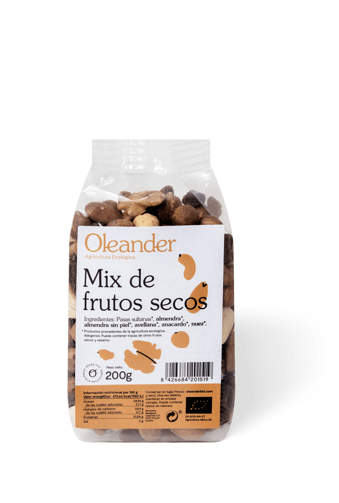 MIX DE FRUTOS SECOS BIO 200GR.